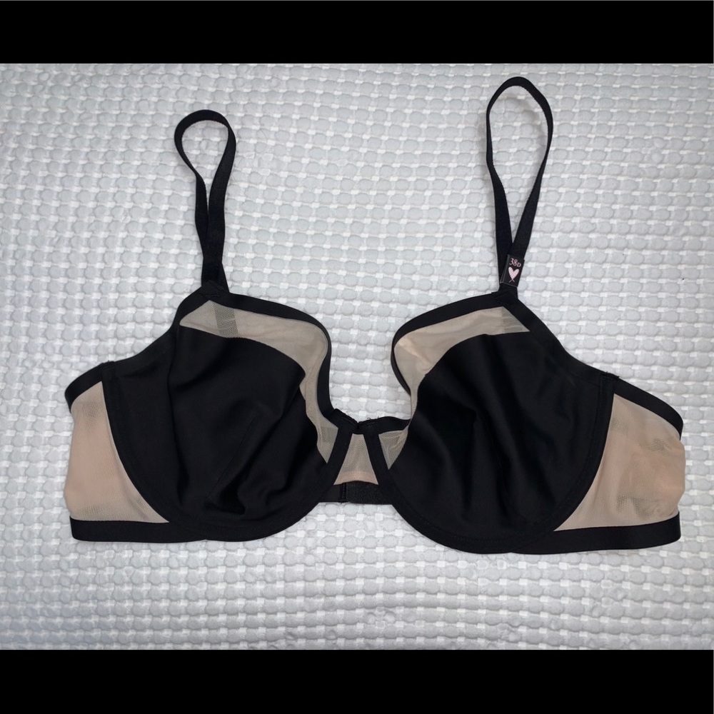 Black and nude mesh bra!!